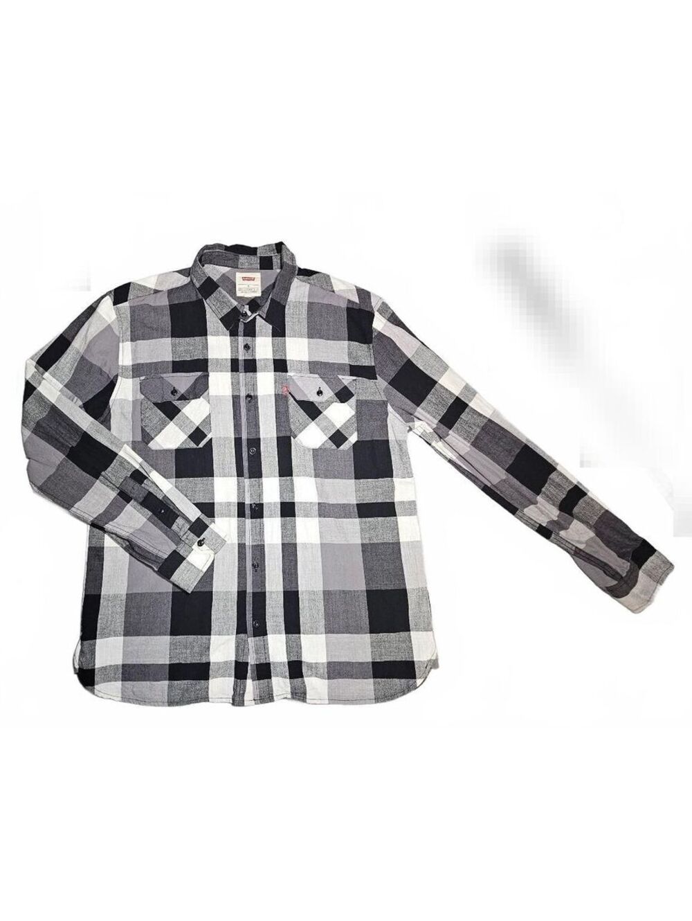 Levi's Black and White Plaid Button-Up Shirt XL